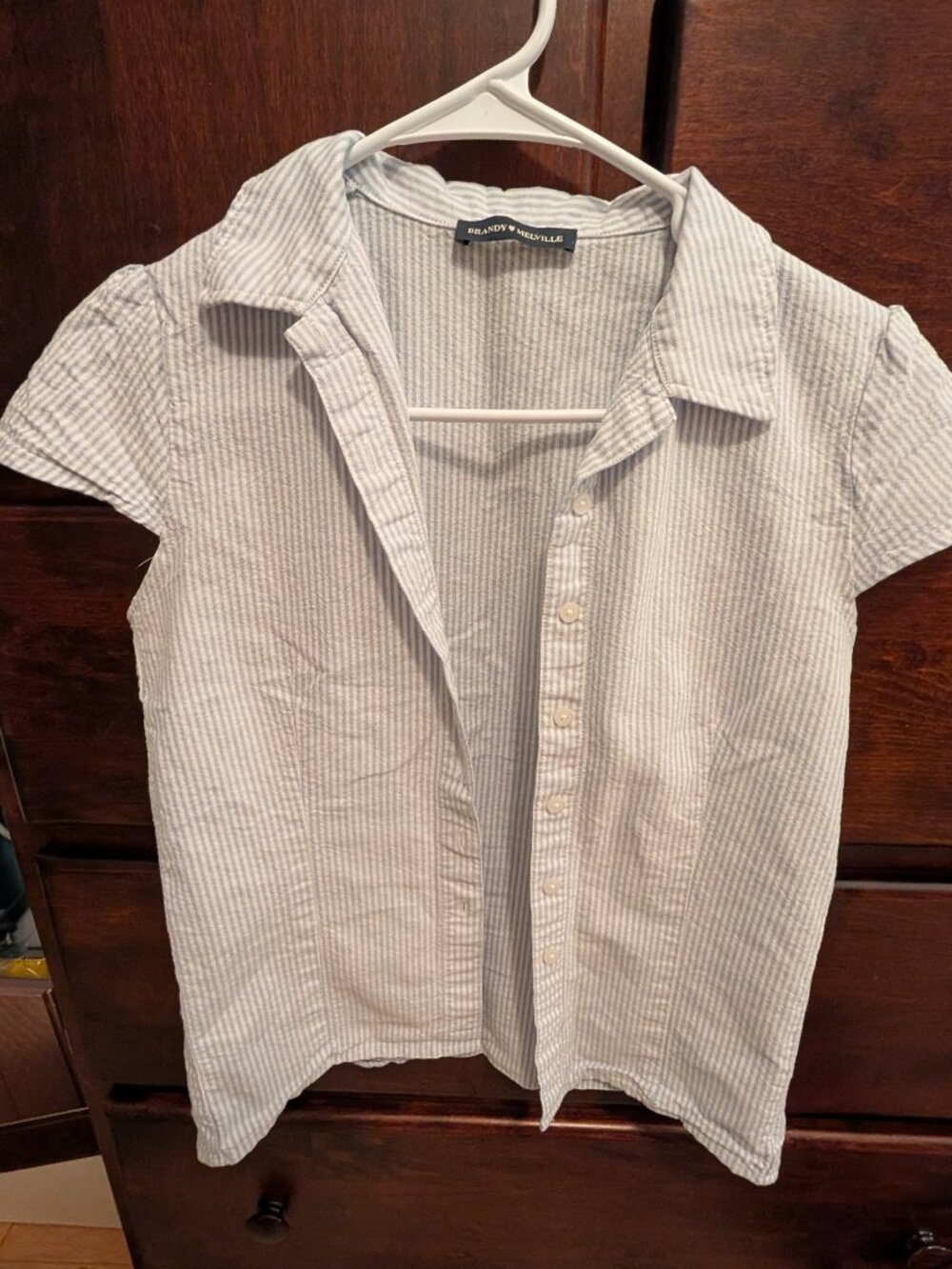 Brandy Melville button up oxford style short sleeve shirt